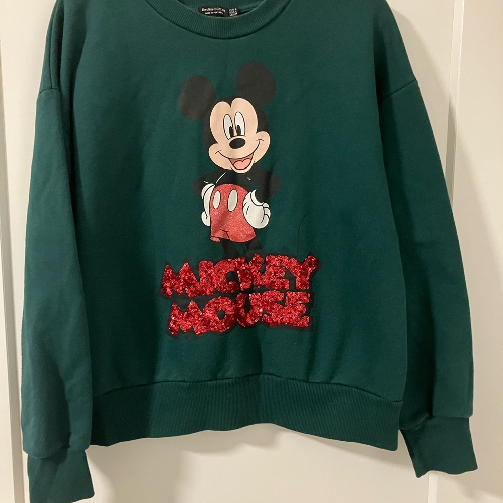 Disney Dark Green Mickey Mouse Crew Neck Sweater